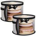 thumbnail image 1 of Deago 2 Pack Large Clear Hat Storage Boxes, Foldable Round Cowboy Hat Organizer for Closet, Wide Brims Hat Case with Carrying Handles, Hat Bag (Gray), 1 of 8