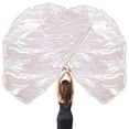thumbnail image 1 of Deago 2 Pack Praise Dance Worship Flags with Scalable Rod Semicircle Worship Angel Wing Flag for Dance Church (White, 27.6"x31.5" ), 1 of 8