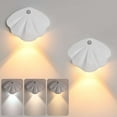 thumbnail image 1 of Deago 2 Pack Shell Motion Sensor Night Lights Rechargeable 3 Color Mode Dimmable Motion Activated Wall Lights Magnetic LED Picture Lights for Bedroom Hallway Stairway, 1 of 9
