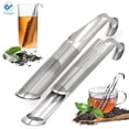 thumbnail image 1 of Deago 2 Pack Stainless Steel Tea Strainer Stick Pipe Tea Infuser for Loose Tea, Tea Diffuser Long-Handle Extra Fine Mesh Tea Filter for Tea, Rose, Coffee, Spices, 1 of 8