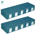 thumbnail image 1 of Deago 2 Pack Underbed Storage Bags Containers - Large Capacity Foldable Under Bed Storage Box with Reinforced Handles and Clear Window for Blankets,Clothes,Comforters (Blue), 1 of 8