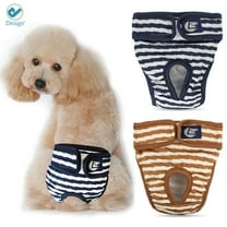 Deago 2 Pack Washable Dog Diapers Female for Small Medium Dogs, Premium Reusable Leakproof Puppy Diapers Nappies (Brown Blue, S)