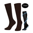 thumbnail image 1 of Deago 2 Pairs Compression Socks Women & Men Stockings Graduated Support - Best Running, Athletic Sports, Flight Travel (Brown, L/XL), 1 of 10