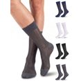 thumbnail image 1 of Deago 2 Pairs Mens Ultra Thin Sheer Dress Socks Soft Nylon Mid Calf Silky Transparent Summer Cool Business Socks Work Trouser Sox, 1 of 7