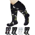 thumbnail image 1 of Deago 2 Pairs Plus Size Compression Socks for Women & Men 15-20 mmhg Extra Wide Calf Knee High Support Socks for Circulation, 1 of 9