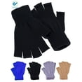 thumbnail image 1 of Deago 2 Pairs Winter Half Finger Gloves Knitted Fingerless Mittens Warm Stretchy Gloves for Men and Women (Black), 1 of 8