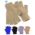 thumbnail image 1 of Deago 2 Pairs Winter Half Finger Gloves Knitted Fingerless Mittens Warm Stretchy Gloves for Men and Women (Coffee), 1 of 5