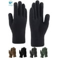 thumbnail image 1 of Deago 2 Pairs Winter Knit Gloves for Men Touch Screen Texting Warm Gloves with Thermal Soft Lining Elastic Cuff (Black), 1 of 10