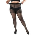 thumbnail image 1 of Deago 2 Pairs Women's Plus Size Pantyhose Control Top High Waist Tights Ultra-Soft Sheer Stocking, Black, 1 of 11