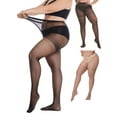thumbnail image 1 of Deago 2 Pairs Women's Plus Size Ultra Sheer Tights 20D Pantyhose Control Top Invisible Reinforced Toes (SKin), 1 of 9