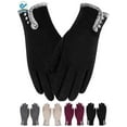 thumbnail image 1 of Deago 2 Pairs Women's Winter Warm Touch Screen Gloves Windproof Wool Fleece Lined Touchscreen Texting Mittens for Women (Black), 1 of 8