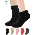 thumbnail image 1 of Deago 2 Pairs Womens Super Thick Wool Socks - Soft Warm Comfort Casual Crew Winter Socks Christmas Gift (Black), 1 of 10