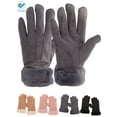 thumbnail image 1 of Deago 2 Pairs Womens Touch Screen Phone Fleece Windproof Gloves Winter Warm Wear (Gray), 1 of 7