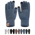 thumbnail image 1 of Deago 2 Pairs Wool Winter Gloves for Men Women Fleece lined Touchscreen Cold Weather Warm Thermal Knit Gloves for Driving Texting (Blue), 1 of 9
