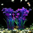 thumbnail image 1 of Deago 2 Pcs 15.7 Inch Large Aquarium Plants Artificial Plastic Fish Tank Plants Decoration Ornament for Fish, Purple, 1 of 9