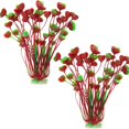 thumbnail image 1 of Deago 2 Pcs 15.7 Inch Large Aquarium Plants Artificial Plastic Fish Tank Plants Decoration Ornament for Fish, Red, 1 of 8