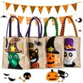 thumbnail image 1 of Deago 2 Pcs Halloween Candy Bags Linen Trick or Treat Bags for Kids Party Goodie Tote Bags Gift Bag with Handles Party Favors, 1 of 11