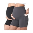 thumbnail image 1 of Deago 2 Pcs Women's Maternity Yoga Shorts Over The Belly Bump Summer Workout Running Active Short Pants with Pockets, 1 of 6