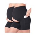 thumbnail image 1 of Deago 2 Pcs Women's Maternity Yoga Shorts Over The Belly Bump Summer Workout Running Active Short Pants with Pockets, 1 of 6