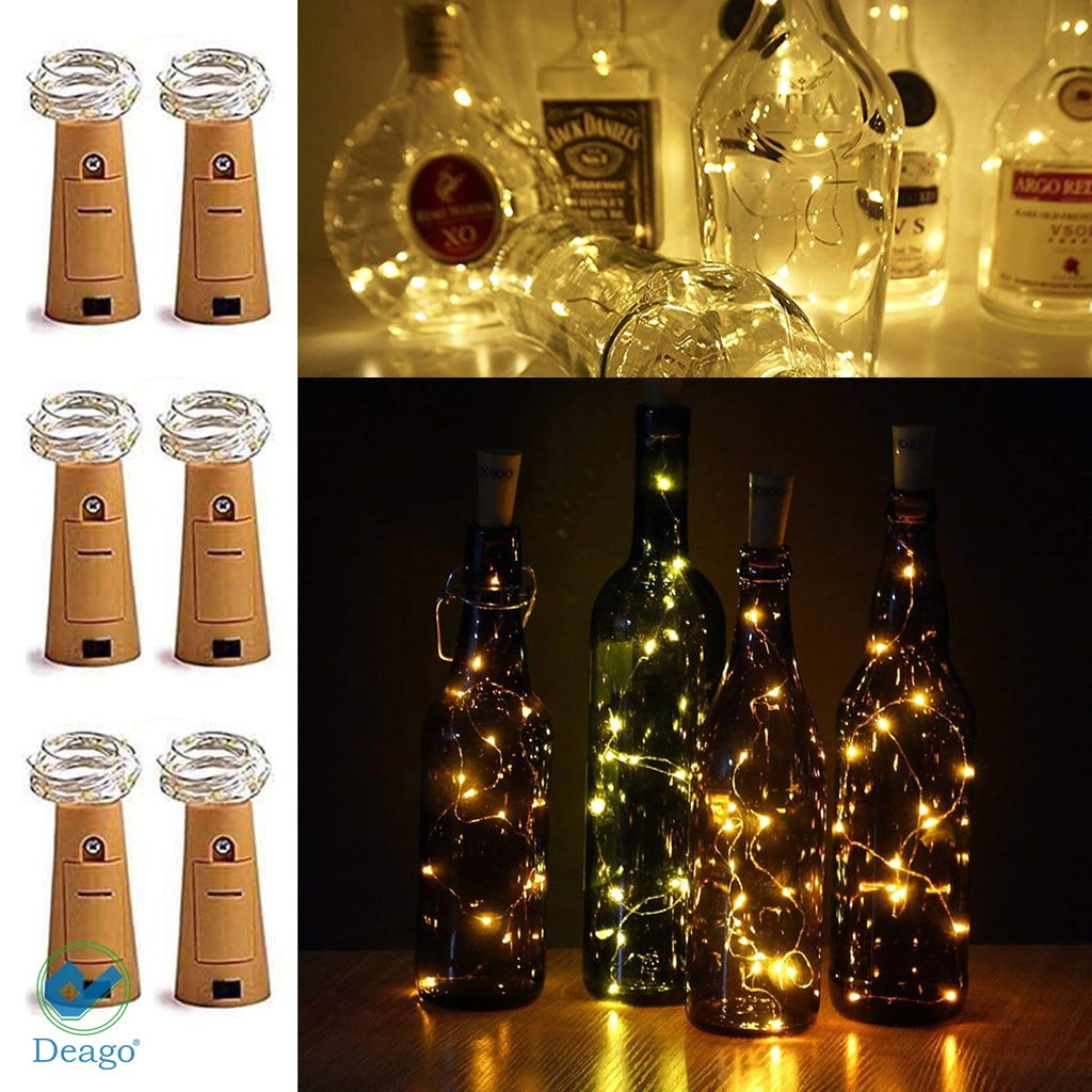 Deago 20 LED Wine String Lights with Cork, 6 Pack Bottle LED Light 6 ...