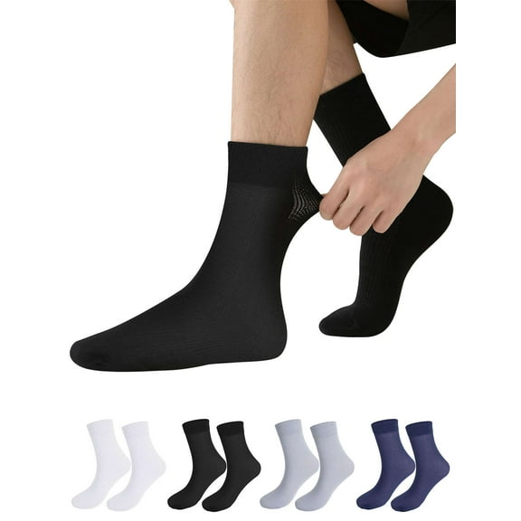Deago 20 Pairs Mens Sheer Ankle Quater Socks for Men Business Casual Breathable Fresh Cool Soft Thin Sock (Black)