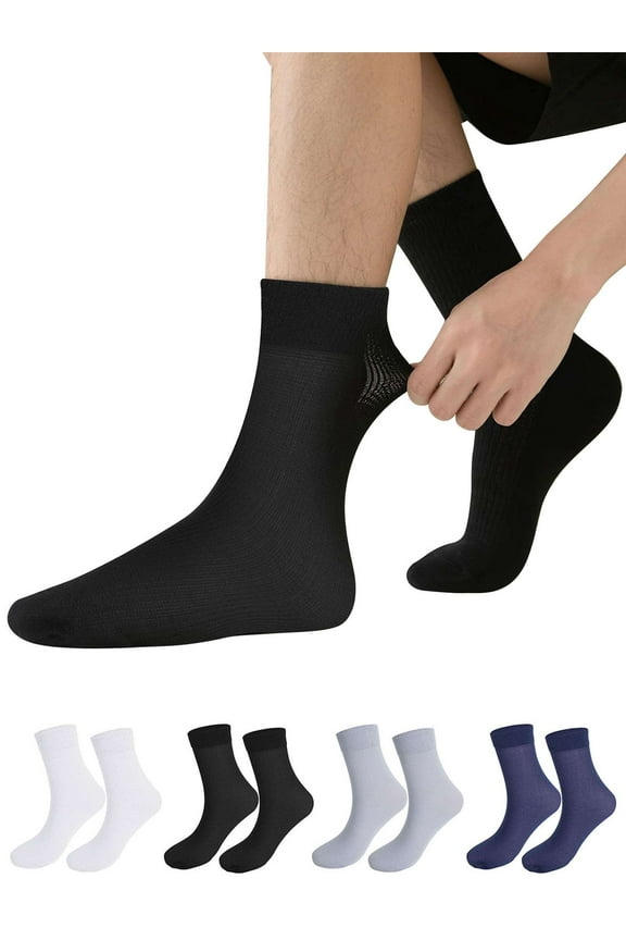 20 Pairs Mens Sheer Ankle Quater Socks for Men Business Casual Breathable Fresh Cool Soft Thin Sock (Black)