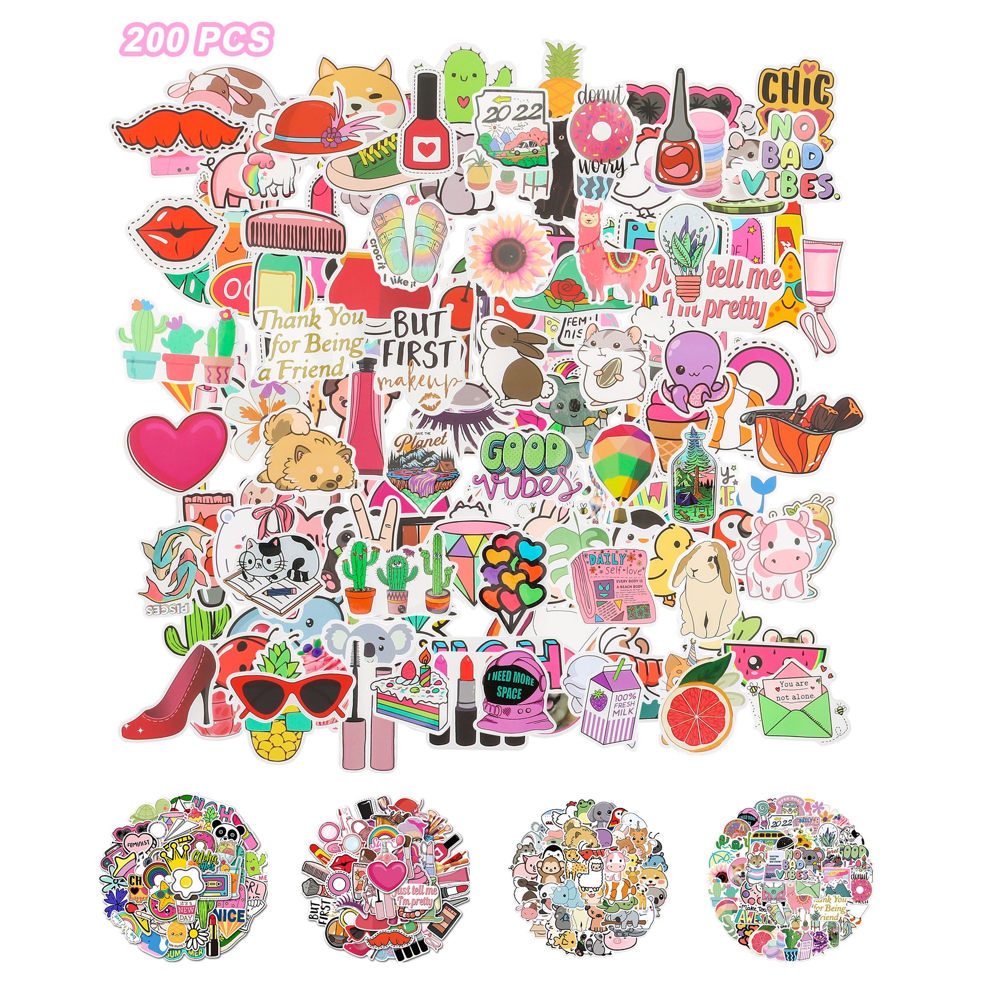 Adesivi Aesthetic Stickers, 300 Pezzi Adesivi Per Computer, Impermeabili Graffiti Adesivi In Vinile, Varie Stickers Per Ragazze, Bambini, Adulti Per Cellulari, Skateboard, Libro, Tazza, Frigorifero