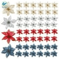 thumbnail image 1 of Deago 24 Pcs 5.9 in Christmas Tree Decorations Glitter Poinsettia Artificial Flowers for Xmas Tree Ornaments (Silver), 1 of 9