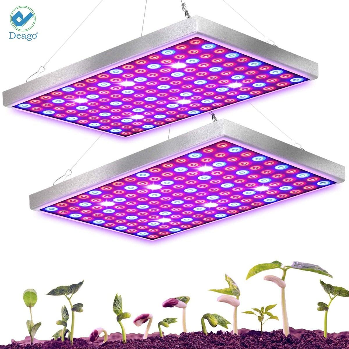 225 LED Full Spectrum Plant Grow Light Panel - 10W, UV & Red/Blue LEDs For Indoor Plants