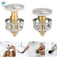 thumbnail image 1 of Deago 2Pcs 35mm Bathtub Wash Basin Bounce Drain Filter Pop Up Drain Stopper for Bathroom Sink Drain Plugs, 1 of 8