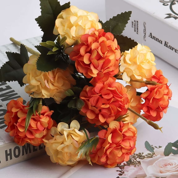 Deago 2Pcs Artificial Silk Hydrangea Flowers Bouquets Faux Hydrangea Stems for Home Table Centerpieces Wedding Party Decor