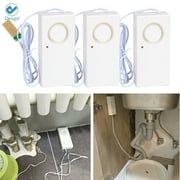 Deago 3-Pack 120dB Water Leak Leakage Detection Detector Sound Alarm Sensor for Kitchen Bathroom Basement