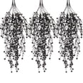 thumbnail image 1 of Deago 3 Pack Artificial Hanging Plants Fake Hanging Flowers Faux Eucalyptus Leaf Greenery Vine UV Resistant Plastic Plant for Home Garden Wedding Party Indoor Outdoor Decor, Black, 1 of 8