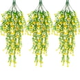 thumbnail image 1 of Deago 3 Pack Artificial Hanging Plants Fake Hanging Flowers Faux Eucalyptus Leaf Greenery Vine UV Resistant Plastic Plant for Home Garden Wedding Party Indoor Outdoor Decor, Yellow, 1 of 8