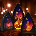 thumbnail image 1 of Deago 3 Pack Halloween LED Lantern Lights Flameless Candle Portable Pumpkin Skeleton Witch Decorative Lamp for Indoor Outdoor Halloween Decoration, 1 of 9
