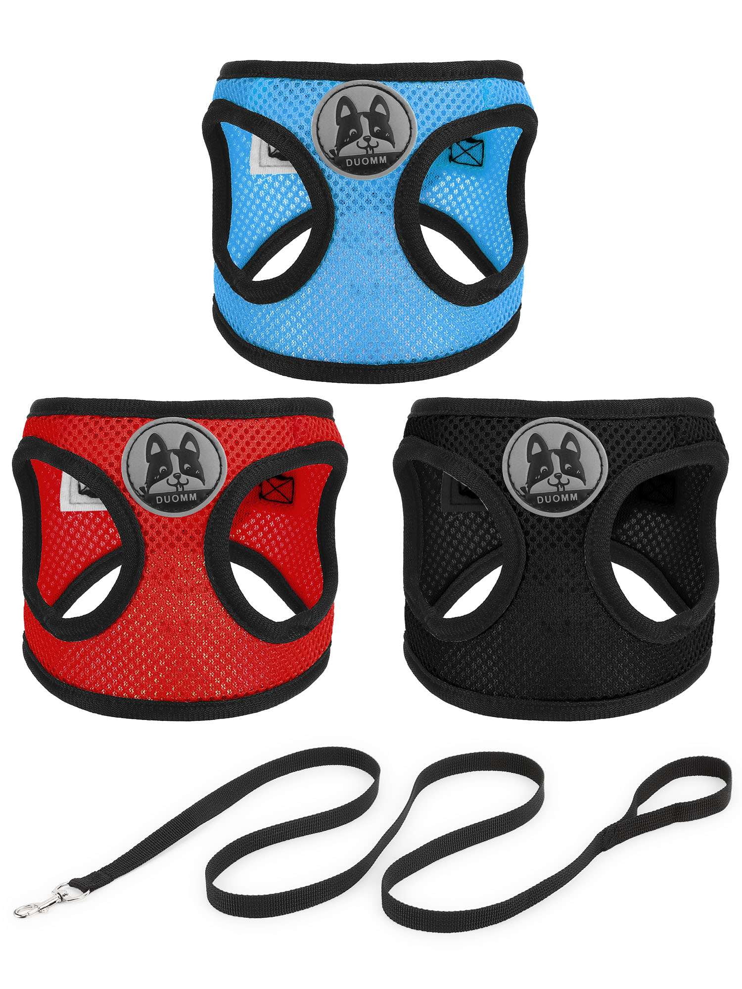 Deago 3 Pack No Pull Dog Harness and Leash Set Soft Mesh Pet Harness
