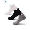 thumbnail image 1 of Deago 3 Pairs Men's Running Ankle Socks with Cushion Cotton Low Cut Athletic Sport Tab Socks (Black), 1 of 9