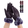 thumbnail image 1 of Deago 3 Pairs Winter PU Leather Gloves for Women, Wool Fleece Lined Warm Gloves, Touchscreen Texting Thick Thermal Snow Driving Gloves, 1 of 8