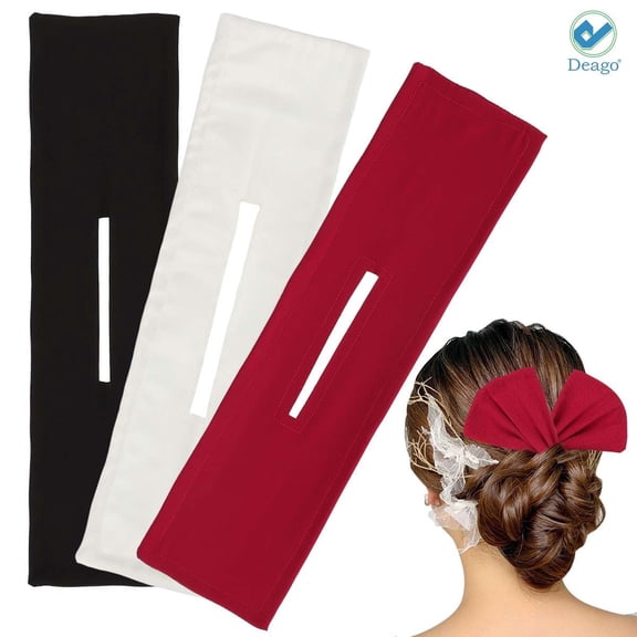 Deago 3 Pcs Deft Hair Bun Maker Doughnut Hair Bun Tool Magic Clip Hair Bun Maker French Hairstyle Twister Flexible Reusable Elastic Bands for Girl Women Hairstyle Tool