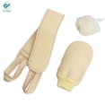 thumbnail image 1 of Deago 3 Pcs Exfoliating Back Scrubber for Shower, Korean Exfoliating Gloves Mitt for Body Exfoliation, Bath Scrub Loofah Sponge, Back Brush Washer Exfoliator for Men and Women (Beige), 1 of 7