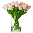 thumbnail image 1 of Deago 30 Pcs Artificial Tulips Flowers Real Touch PU Tulips Arrangement Bouquet for Home Room Office Party Wedding Decoration (Pink), 1 of 7