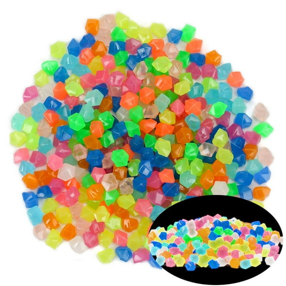 Deago 300Pcs Luminous Pebbles Glow in the Dark Stones Rocks for Fish Tank Garden Indoor & Outdoor Walkway Decor (Colorful)
