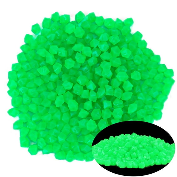 Deago 300Pcs Luminous Pebbles Glow in the Dark Stones Rocks for Fish Tank Garden Indoor & Outdoor Walkway Decor (Green)