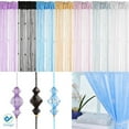 thumbnail image 1 of Deago 39x78 Inch Crystal Beaded Tassel Curtain Partition Door String Curtain Screen Window Panel Room Divider Home Decor (Blue), 1 of 7