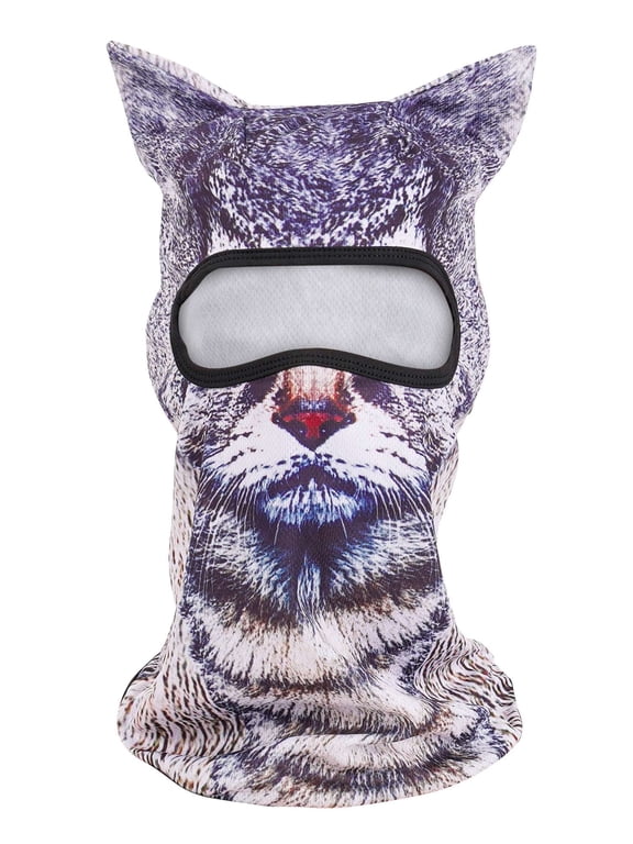 3D Stand Ears Animal Cat Balaclava Face Mask for Music Festivals, Raves, Ski, Halloween, Party Outdoor Activities