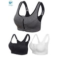 thumbnail image 1 of Deago 3Pack Women's Seamless Comfortable Sports Bra with Removable Pads Zipper Workout Fitness Bra, 1 of 7