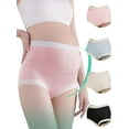 thumbnail image 1 of Deago 4 Pack Women’s Seamless Maternity Panties High Waist Full Coverage Pregnancy Postpartum Underwear Over Bump Briefs, 1 of 9