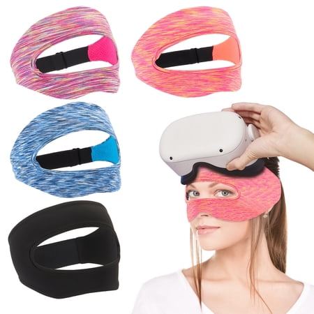 Deago 4 Pcs VR Eye Mask Cover Adjustable Breathable Sweat Band for Oculus Quest 2, HTC Vive, PS, Gear, VR Workouts