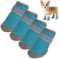 thumbnail image 1 of Deago 4PCS Dog Shoes for Small Dogs, Hot Pavement Summer Puppy Dog Boots & Paw Protectors with Soft Anti-Slip Rubber Sole, Mesh Breathable Dog Booties for Hardfloors, Walking Running, 1 of 9