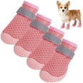 thumbnail image 1 of Deago 4PCS Dog Shoes for Small Dogs, Hot Pavement Summer Puppy Dog Boots & Paw Protectors with Soft Anti-Slip Rubber Sole, Mesh Breathable Dog Booties for Hardfloors, Walking Running, 1 of 9